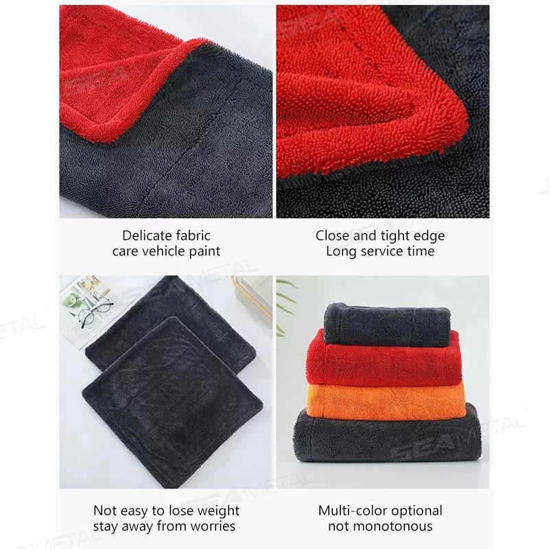 SEAMETAL Heavy-Duty Car Towel 1200GSM Super-Absorption Microfiber Drying Cloth Ultra-Soft Scratch-Free Car Detailing Towel