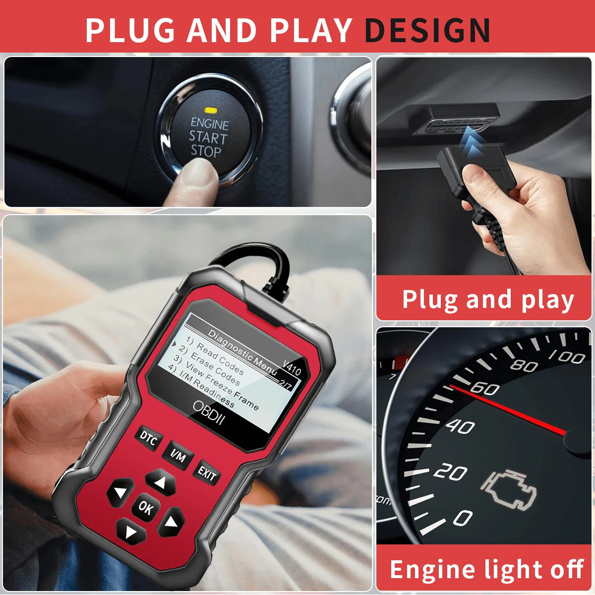Car Obd2 Scanner Diagnostic Tool Code Reader Engine Fault Code Reader Scanner.